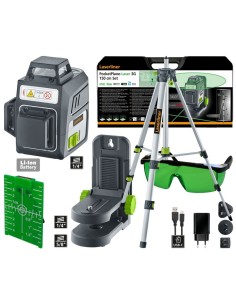 NIVEL LASER 3 LINEAS VERDES 360º BATERIA CARGA USB + TRIPODE 150CM + MALETA(NETO)