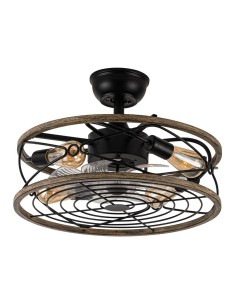 VENTILADOR DC 4XE27 ARCADIA NEGRO 8 ASPAS TRANSPAR(NETO) 2