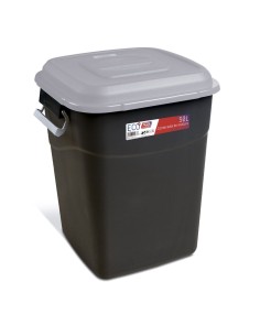 CUBO BASURA ECO TAYG 50 LITROS GRIS 412004