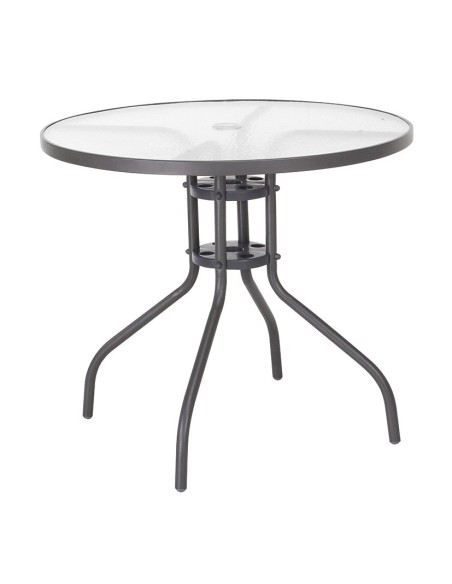 MESA ACERO/VIDRIO BASIC Ø 80 CM(NETO)