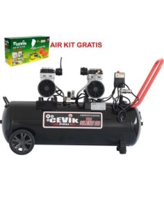 COMPRESOR SILENCIOSO CEVICK 3HP 80L + KIT 5 PIEZAS GRATIS(NETO)