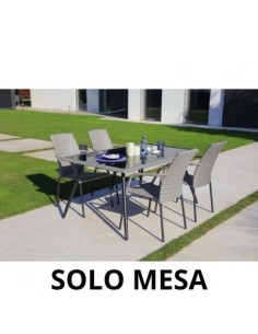 MESA METALICA/RATAN HABANA 150X90CM(NETO) 2