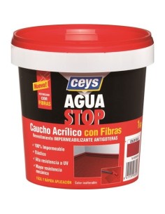 CAUCHO AGUASTOP CON FIBRAS ROJO 1KG 2