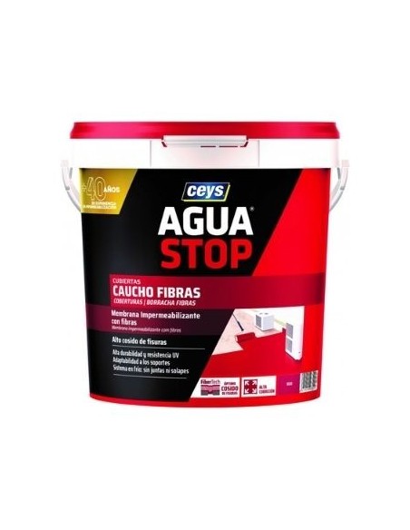 CAUCHO AGUASTOP CON FIBRAS ROJO 5KG