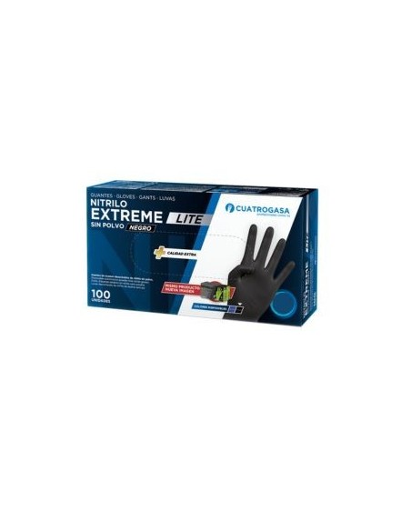 GUANTE NITRILO DESECHABLE NEGRO TALLA-XL(CAJA-100U)