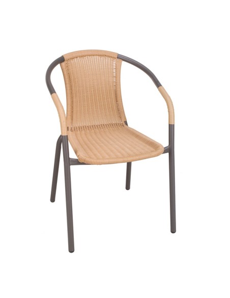 SILLA APILABLE ACERO FIBRA MARRON BASIC(NETO)