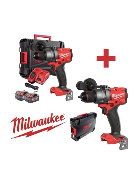 KIT MILWAUKEE M18 (TA414 + TA414-0) TALADRO PERCUTOR FPD3 158NM + 2 BATERIAS 18V 5AH + CARGADOR + TALDRO PERCUTOR 158NM(NETO)