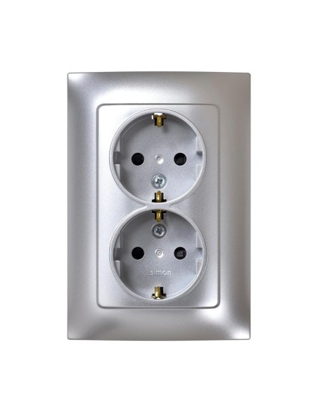 BASE DOBLE 2P+TT ALUMINIO SIMON S10