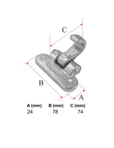 UÑA ARTICULADA CIERRE MEDIANO CINCADO U-9 ZINC 2
