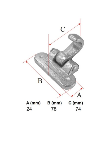 UÑA ARTICULADA CIERRE MEDIANO CINCADO U-9 ZINC