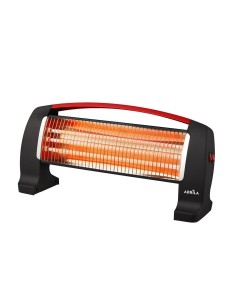 ESTUFA ELECTRICA CUARZO EDIPO 1200W NEGRO/ROJO 3POTENCIAS ANTIVUELCO 24X50X13 CM(NETO) 2
