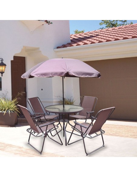CONJUNTO MALAGA BASICO 4 SILLAS Y MESA Ø80 CM+PARASOL(NETO)