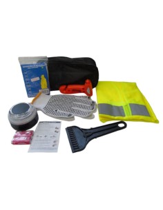 KIT EMERGENCIA BALIZA V16 + CHALECO + RASCAHIELO + MARTILLO + TRAJE DE AGUA + GUANTES + BOLSDE TRANSPORTE 2