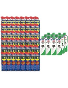 LUBRICANTE(LU2 X 48 + LI211 X 12) ACEITE MULTI-USO WD-40 500ML DOBLE ACCION(PACK-48UND) + 1 CAJAS DE 12 UND DE LIMPIADOR DE FREN 2