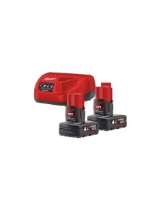 KIT 2 BATERIAS MILWAUKEE M12 4.AH+CARGADOR C12C(NETO)