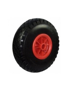 RUEDA PLASTICO GOMA MACIZA 260MM EJE LISO(100KG)