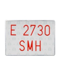 PLACA MATRICULA SAMART ALUMINIO VEHICULO ESPECIAL ALTA 280X200