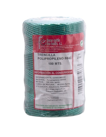CUERDA POLIPROPILENO VERDE 100MT