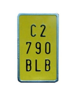 PLACA MATRICULA SAMART ALUMINIO CICLOMOTOR AMARILLA 100X168