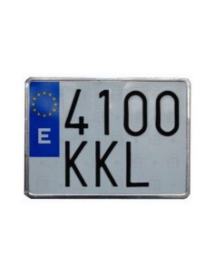 PLACA MATRICULA SAMART ALUMINIO  MOTO LARGA 220X150