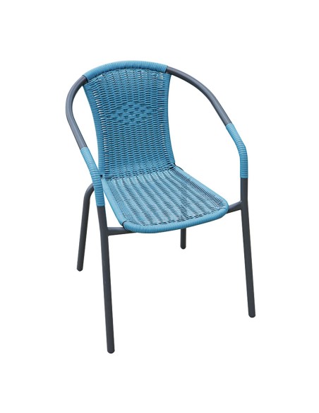 SILLA APILABLE ACERO FIBRA AZUL BASIC(NETO)