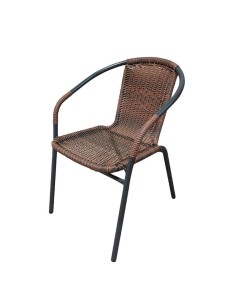 SILLA APILABLE ACERO FIBRA MARRON OSCURO BASIC(NETO)