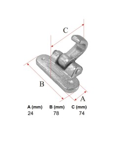 UÑA ARTICULADA CIERRE MEDIANO CINCADO U-9 ZINC