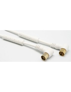 CABLE ANTENA M-H ACODADO, 3M. BLANCO