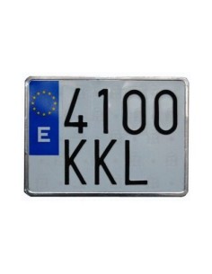 PLACA MATRICULA SAMART ALUMINIO  MOTO LARGA 220X150 2