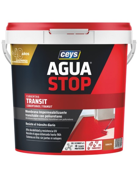 CAUCHO(POLIURETANO) AGUASTOP TRANSITABLE TERRACOTA 5KG