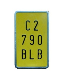 PLACA MATRICULA SAMART ALUMINIO CICLOMOTOR AMARILLA 100X168 2