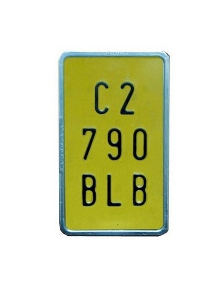 PLACA MATRICULA SAMART ALUMINIO CICLOMOTOR AMARILLA 100X168