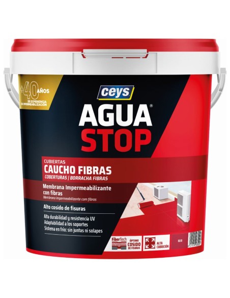 CAUCHO AGUASTOP CON FIBRAS ROJO 5KG
