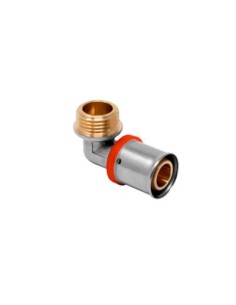 CODO MACHO 90º MULT. PRESS Ø20X3/4 TIPO U-ROJO