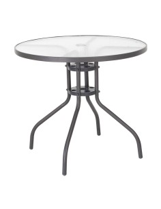 MESA ACERO/VIDRIO BASIC Ø 80 CM(NETO)