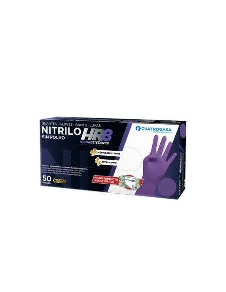 GUANTE NITRILO MORADO 11.4 GR (CAJA-50UND) TALLA-M