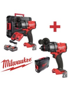 KIT MILWAUKEE M18 (TA414 + TA414-0) TALADRO PERCUTOR FPD3 158NM + 2 BATERIAS 18V 5AH + CARGADOR + TALDRO PERCUTOR 158NM(NETO)