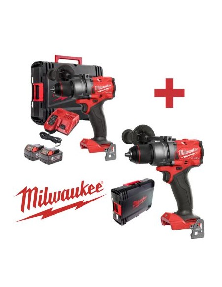 KIT MILWAUKEE M18 (TA414 + TA414-0) TALADRO PERCUTOR FPD3 158NM + 2 BATERIAS 18V 5AH + CARGADOR + TALDRO PERCUTOR 158NM(NETO)