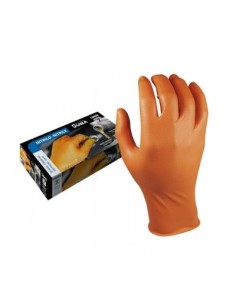 GUANTES NITRILO NARANJA AMBIDEXTRO TALLA-11 TALLA XXL (CAJA)