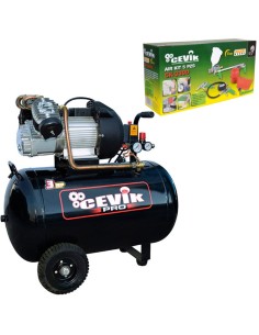 COMPRESOR CEVIK VX100 3 HP 50 L 357 L/M + KIT 5 PIEZAS(NETO)