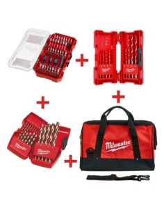 KIT MILWAUKEE (ESMI2 + ESMI7 + ESMI8 + BO420) 35 PUNTAS IMPACTO + 19 BROCAS METAL + 8 BROCAS PARED + BOLSA TRANSPORTE(NETO) 2