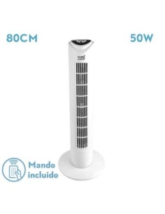Ventilador De Torre Tuka Blanco 3 Vel 50w C/remoto Oscilante Temporizador 80x25x25 Cm 2