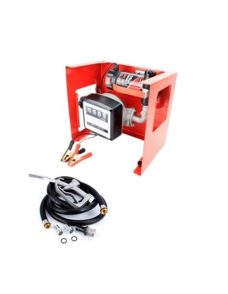 BOMBA GASOIL 12V+ KIT MANGUERA Y PISTOLA 60L/MIN CON CONTADOR(NETO)