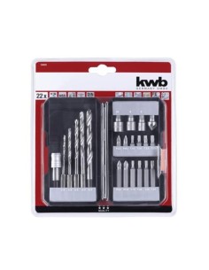 JUEGO DE 22 PIEZAS, BROCAS Y PUNTAS SURTIDAS KWB